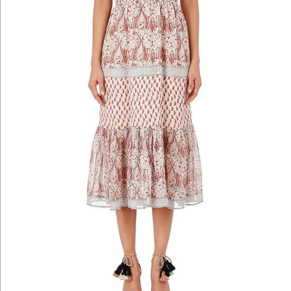 Ulla Johnson Georgette Tropez Midi Paisley Dress - Picture 2 of 16